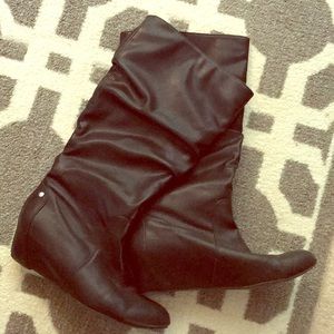 Black Jennifer Lopez Wedged Heel Boots